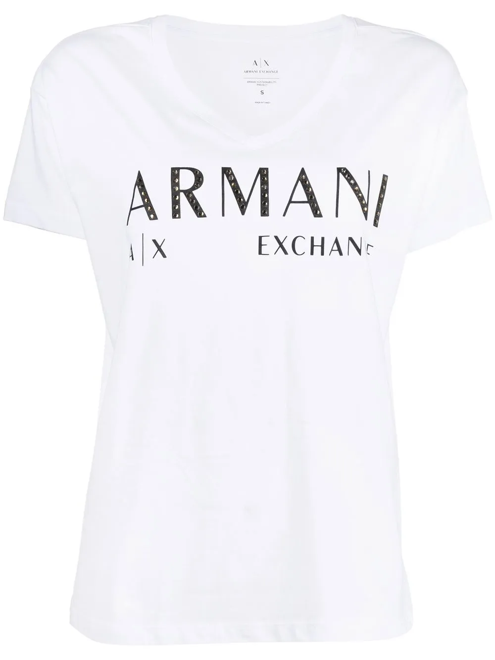 

Armani Exchange playera con logo estampado - Blanco