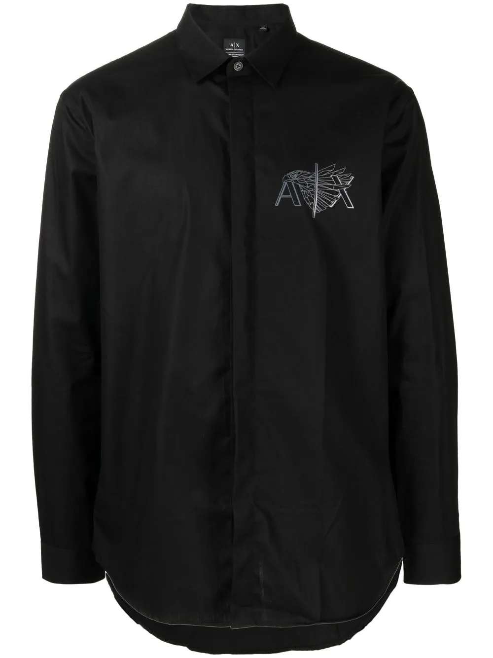 

Armani Exchange camisa manga larga con logo estampado - Negro