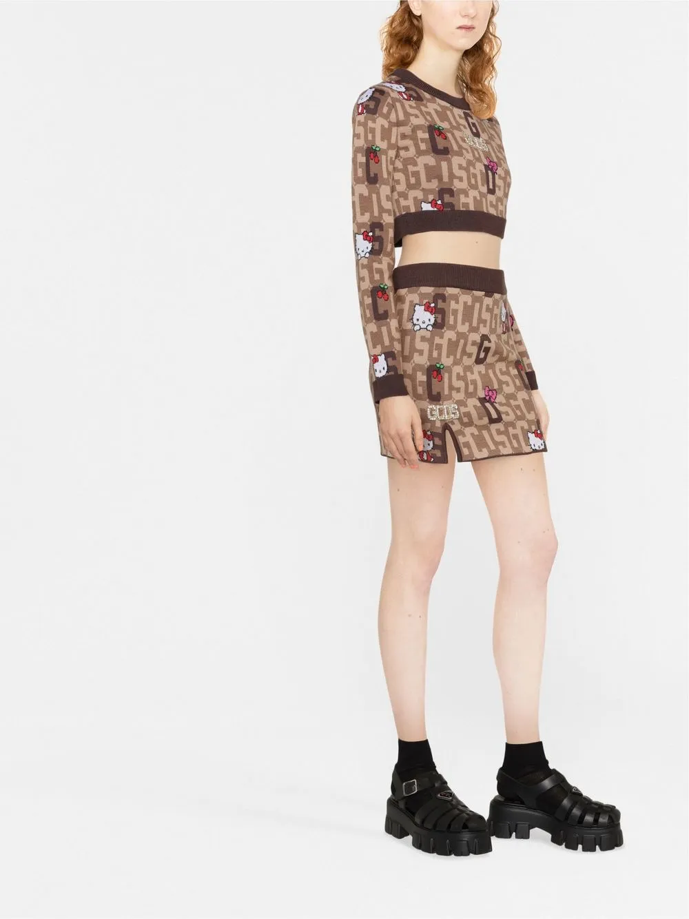 Gcds x Hello Kitty Monogram Knitted Skirt - Farfetch