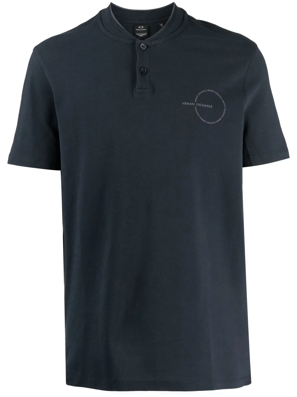 

Armani Exchange playera tipo polo sin cuello - Azul