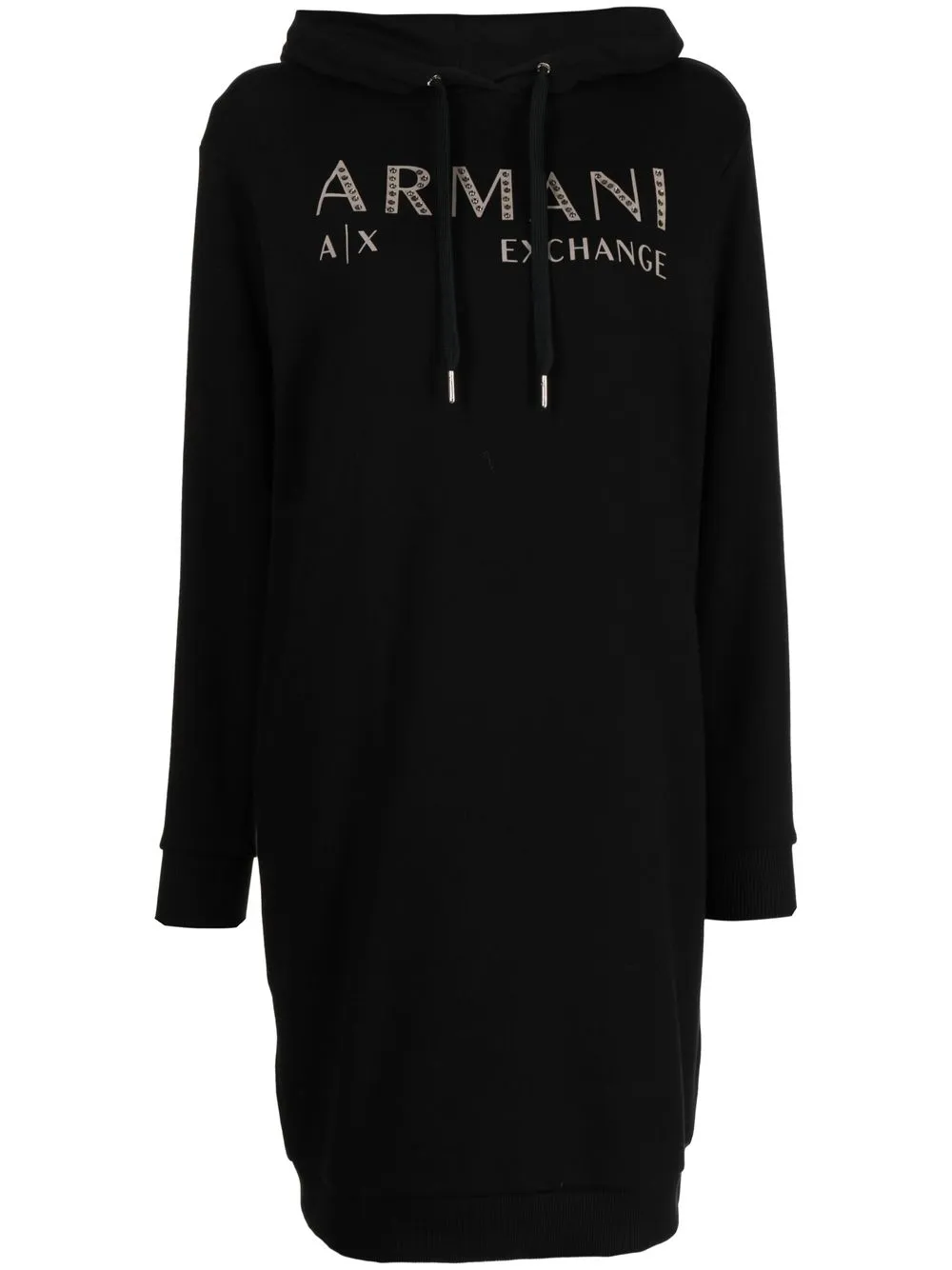 

Armani Exchange vestido tipo hoodie con logo estampado - Negro