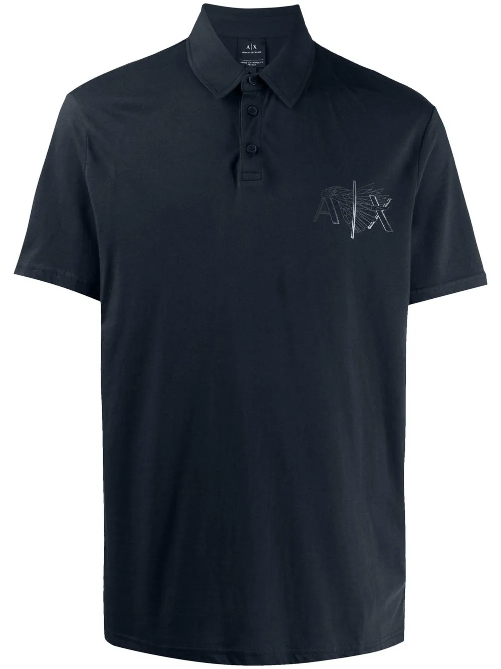 

Armani Exchange playera tipo polo con logo estampado - Azul