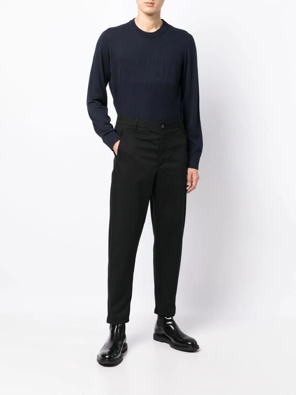 Armani Exchange Fijngebreide trui - Blauw