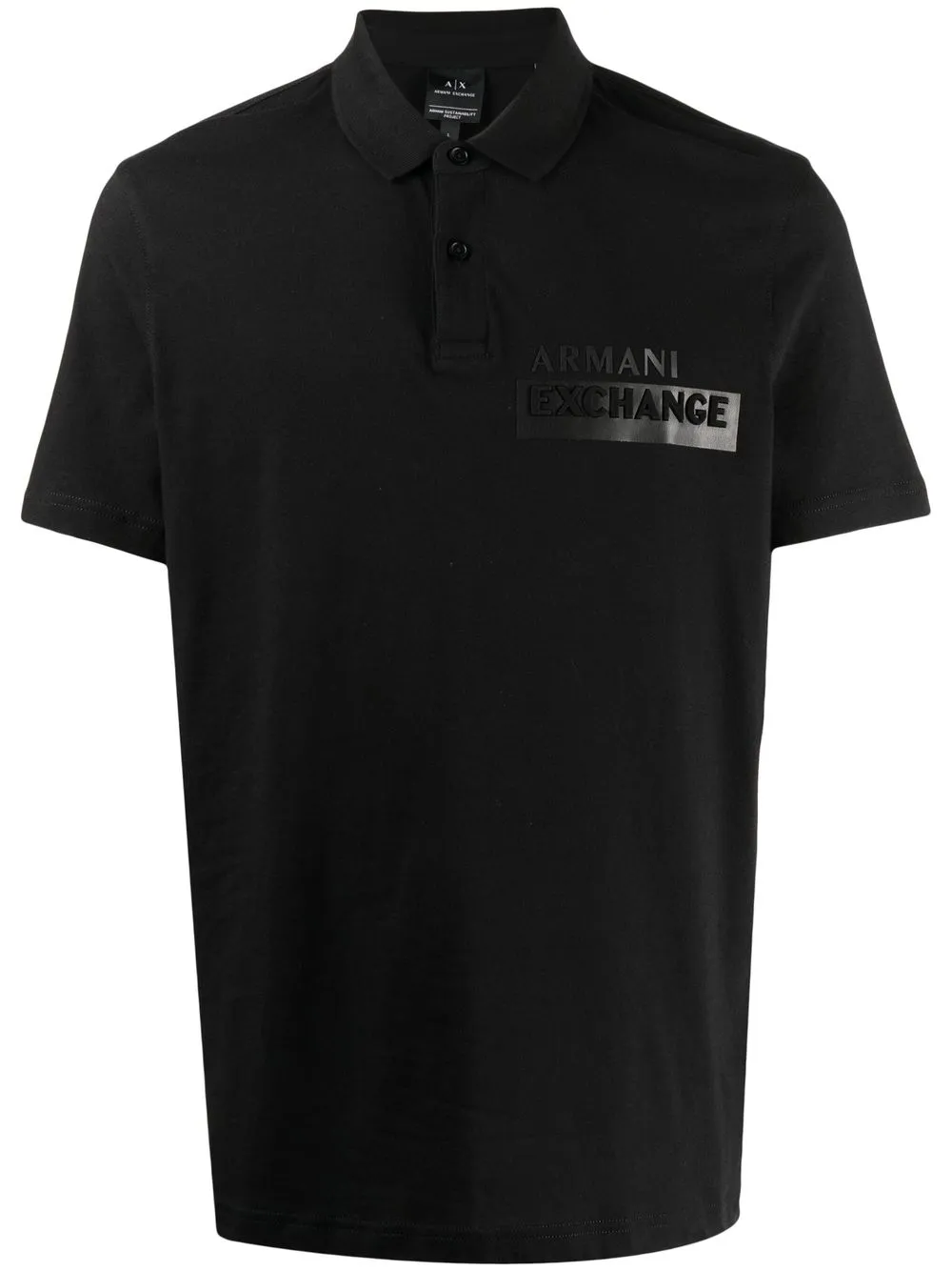 

Armani Exchange playera tipo polo con logo estampado - Negro