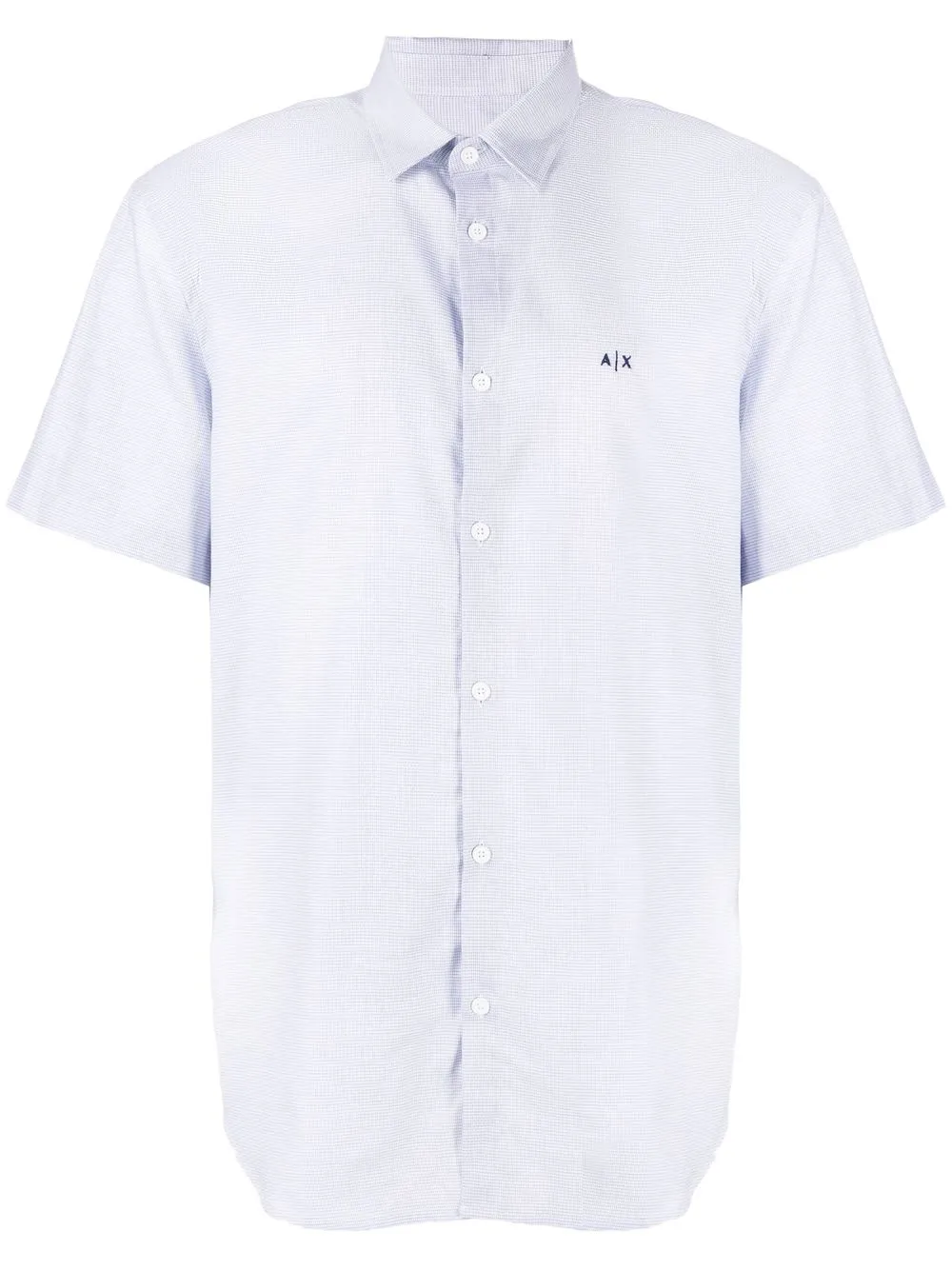 

Armani Exchange camisa con logo bordado y motivo de cuadros - Azul