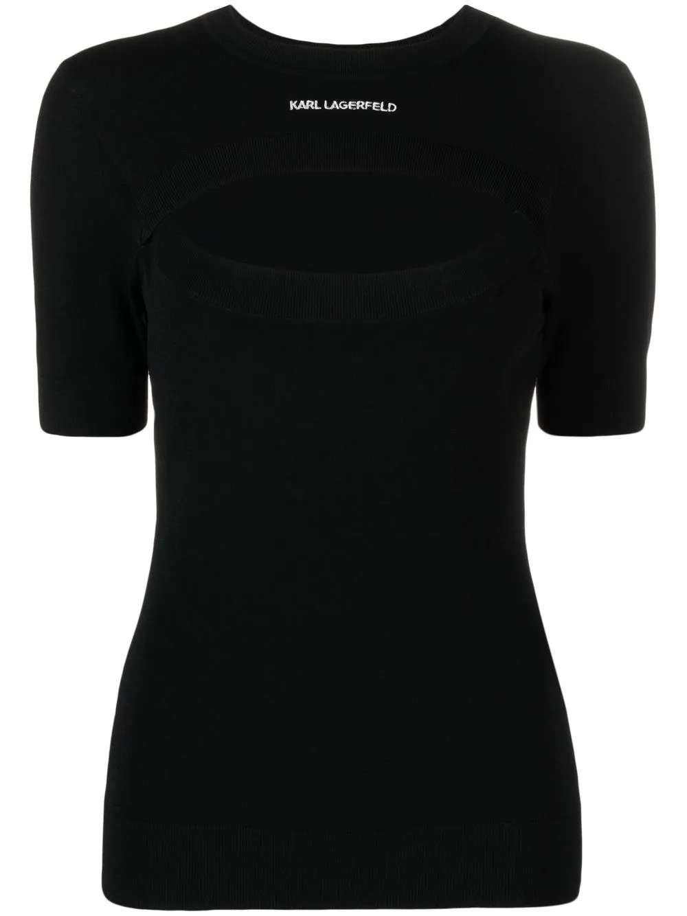 

Karl Lagerfeld playera con motivo de logo - Negro