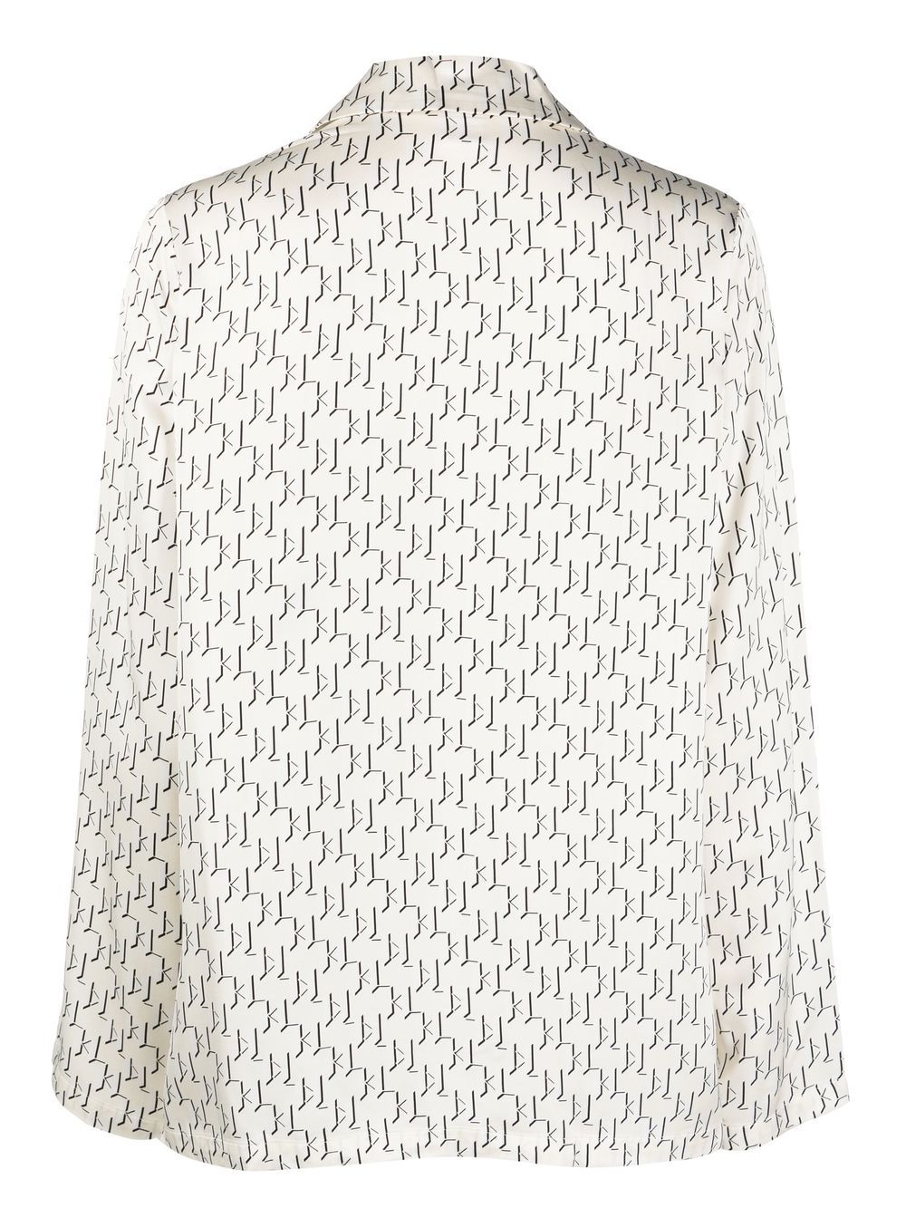 Shop Karl Lagerfeld Monogram Print Long-sleeve Pyjamas In Neutrals