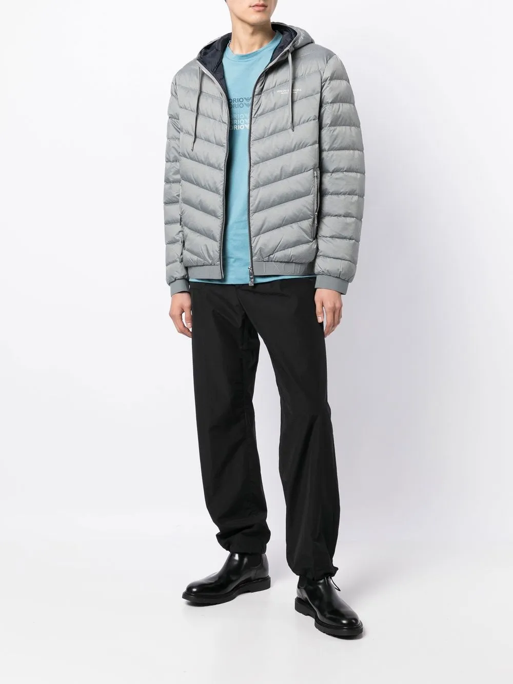 Armani Exchange zipup Hooded Padded Jacket Farfetch