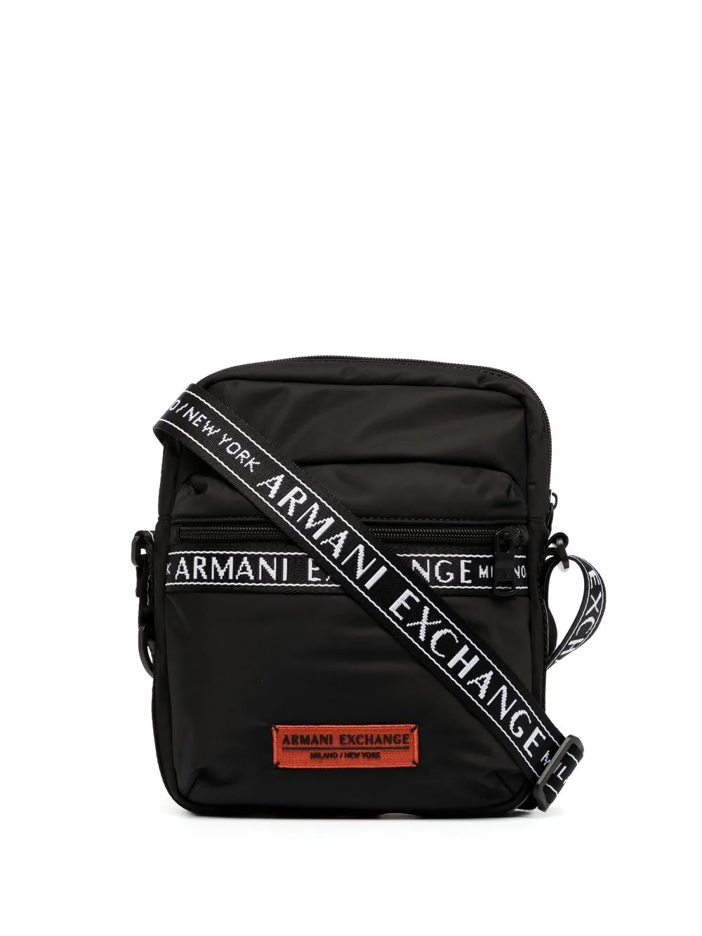 

Armani Exchange bolsa crossbody con logo en correa - Negro