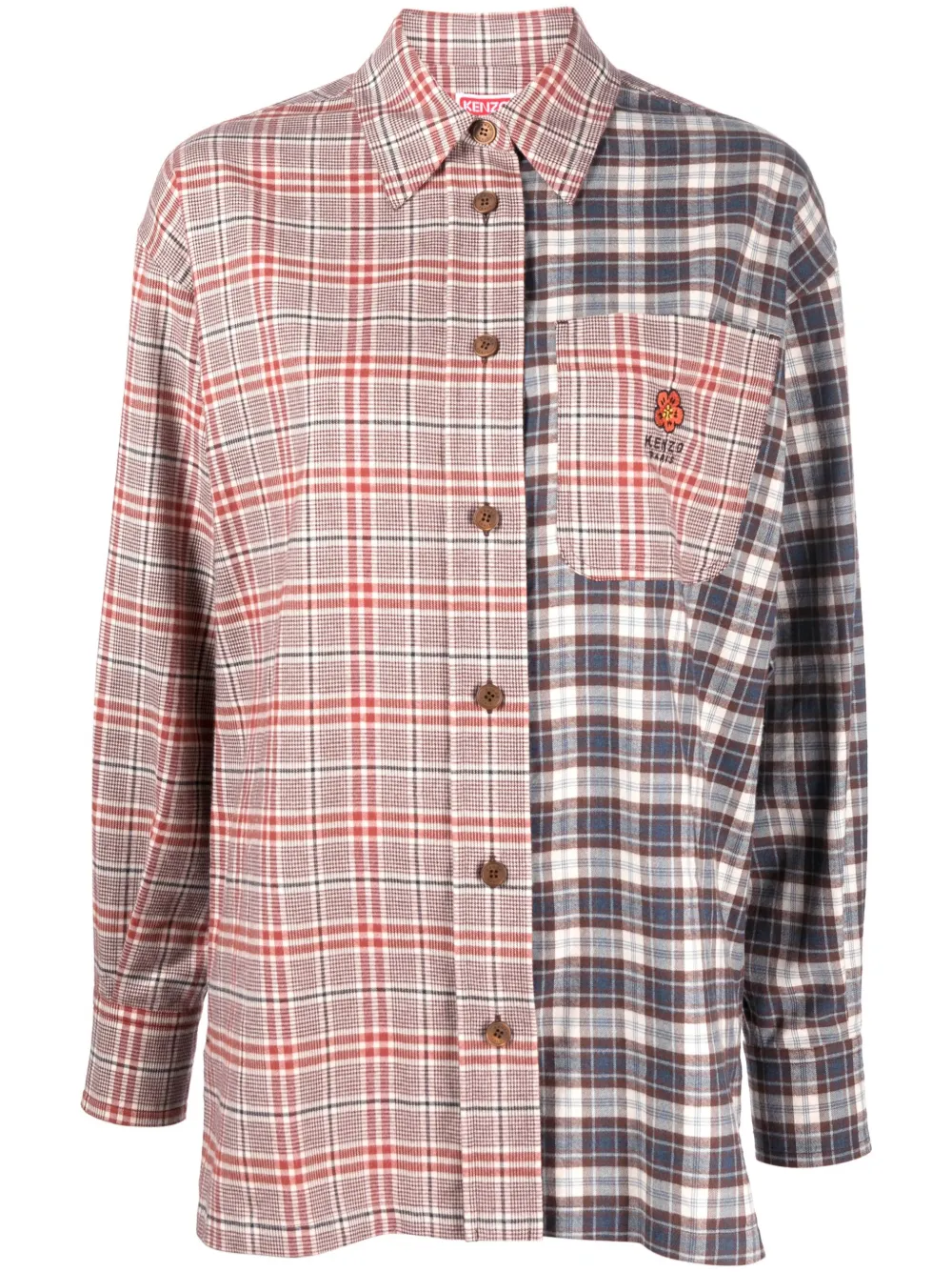

Kenzo camisa con estampados mixtos - Rojo