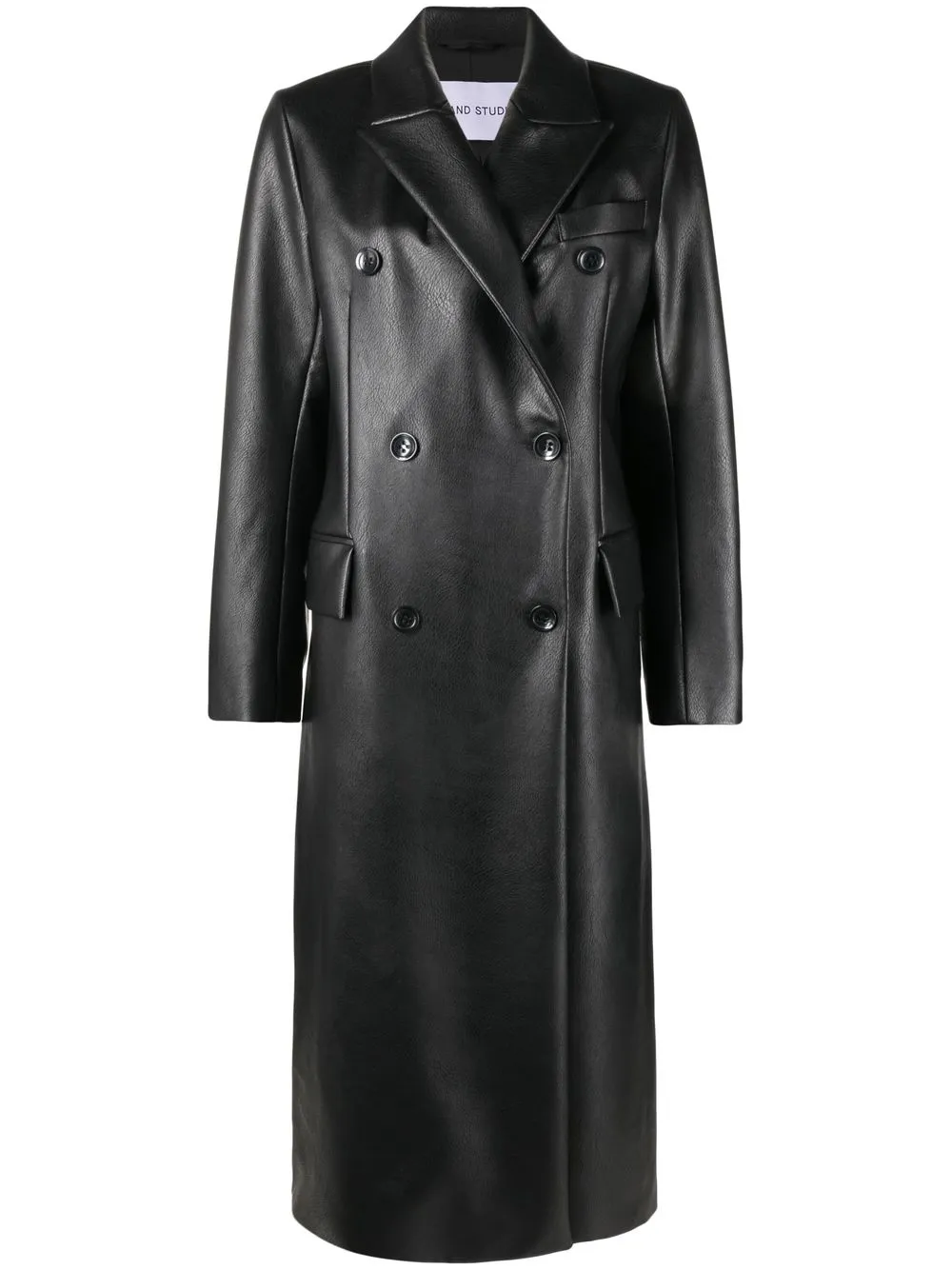 

STAND STUDIO double-breasted faux leather coat - Black