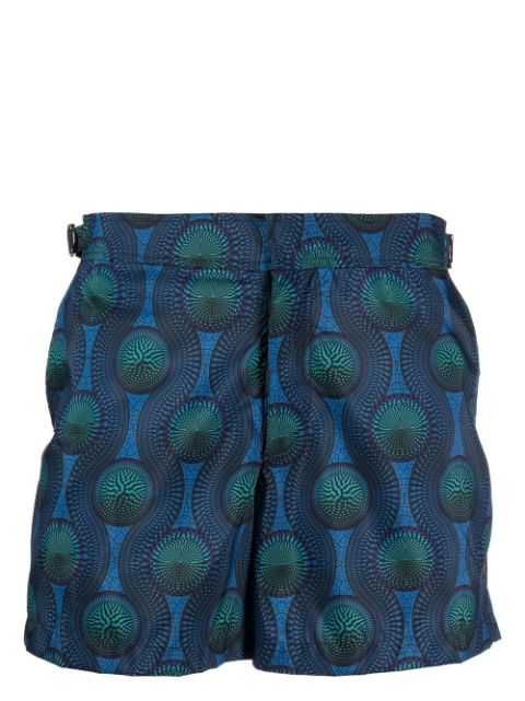 OZWALD BOATENG mosaic-print swim shorts