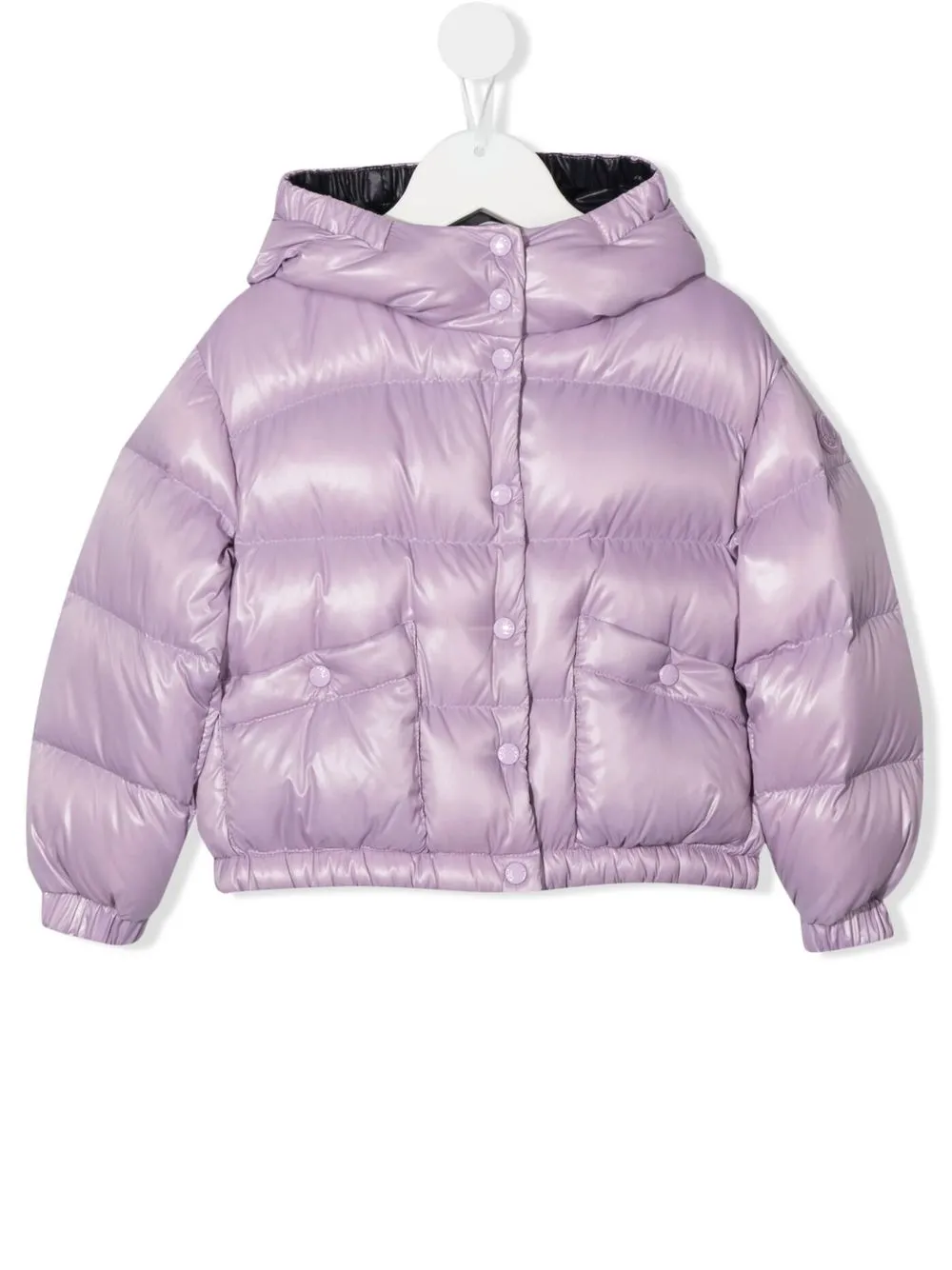 

Moncler Enfant chamarra capitonada manga larga - Morado