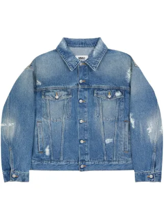MM6 Maison Margiela ダメージ デニムジャケット | ブルー | FARFETCH JP