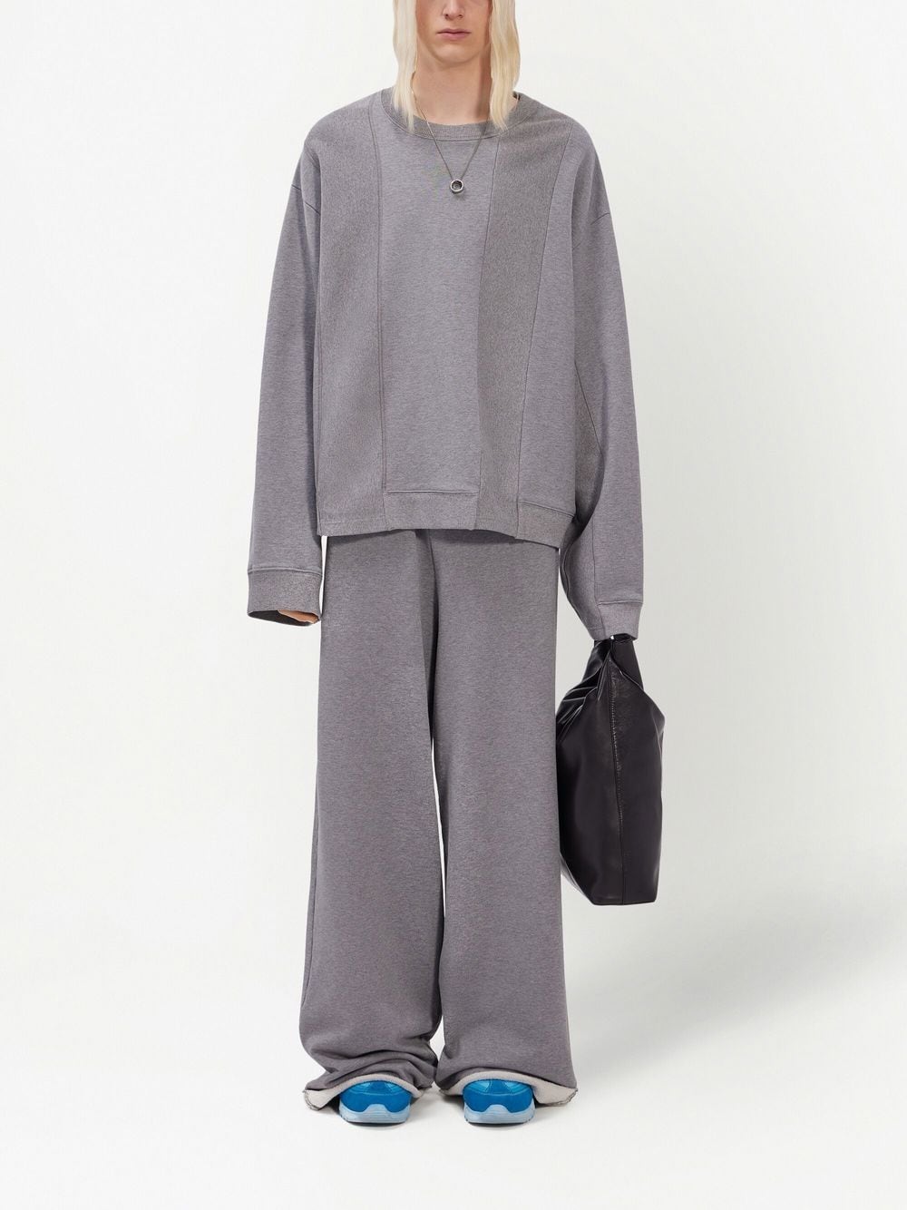 MM6 Maison Margiela Sweater met vlakken - Grey melange