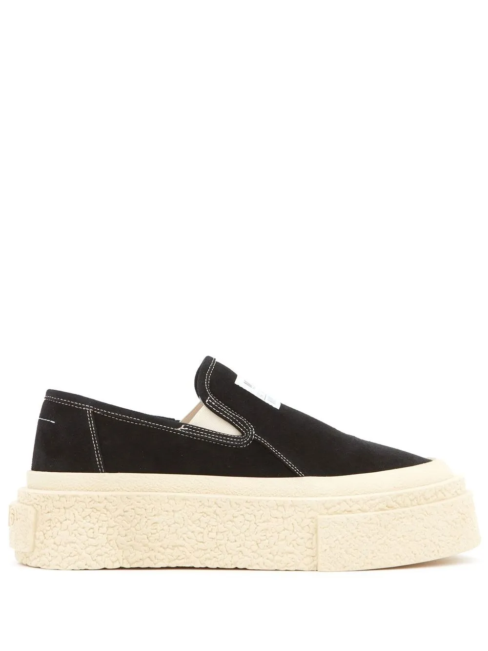 MM6 Maison Margiela logo-patch Flatform Sneakers - Farfetch