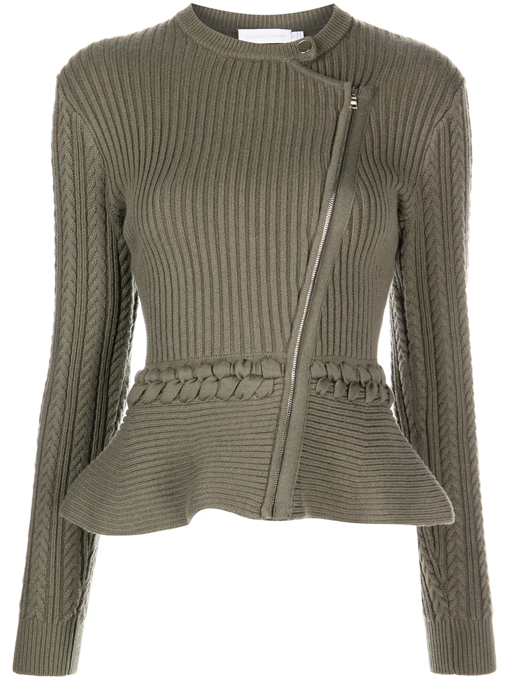

Jonathan Simkhai Andi Fisherman mixed-stitch cardigan - Green