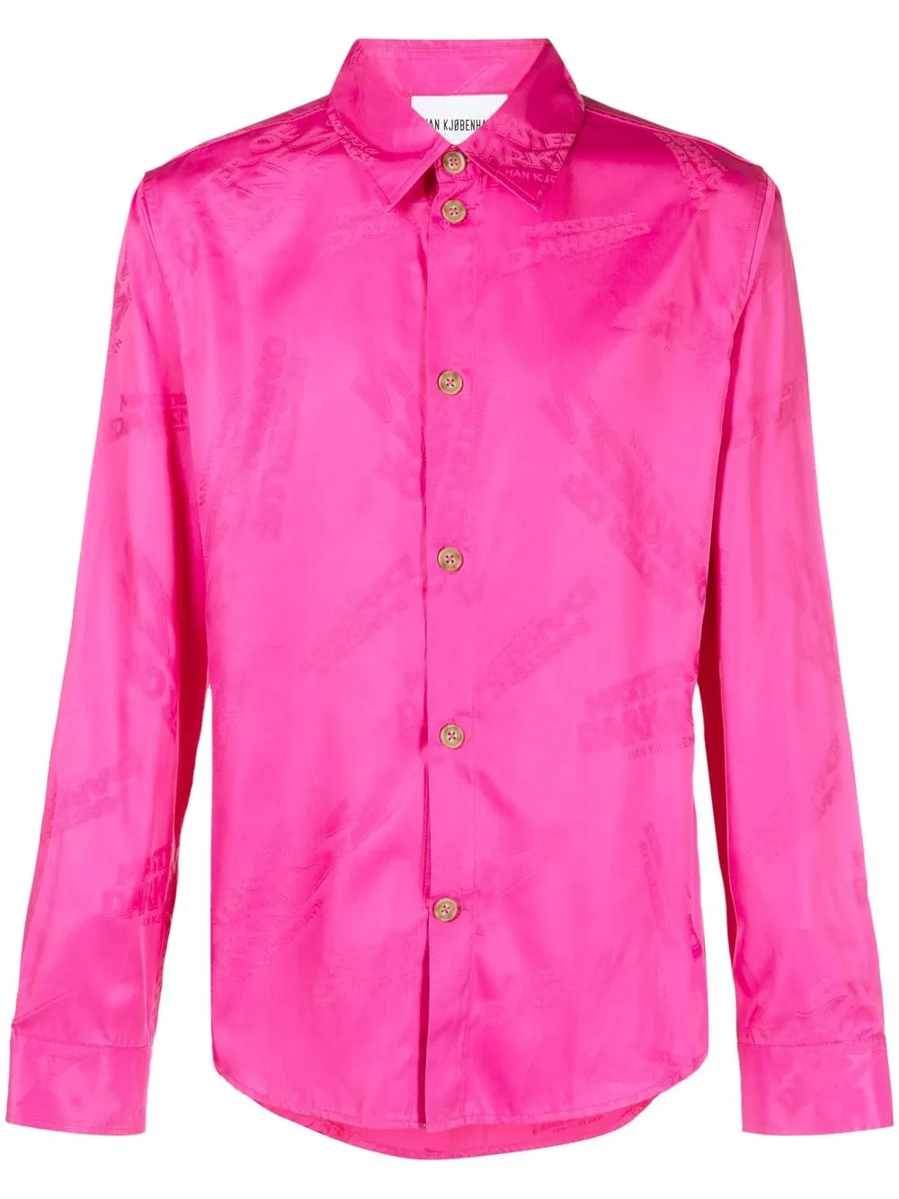 

Han Kjøbenhavn logo-jacquard long-sleeve shirt - Pink