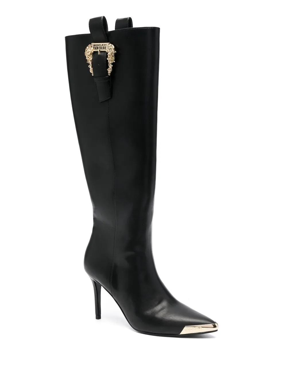 Versace Jeans Couture Stiletto laarzen met puntige neus - Zwart
