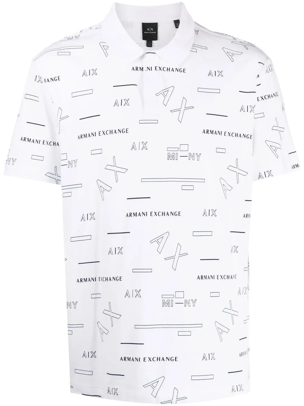 

Armani Exchange logo-print polo shirt - White