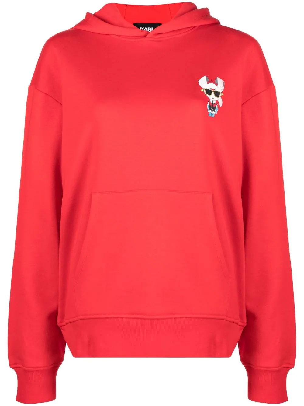 

Karl Lagerfeld graphic-print cotton hoodie - Red