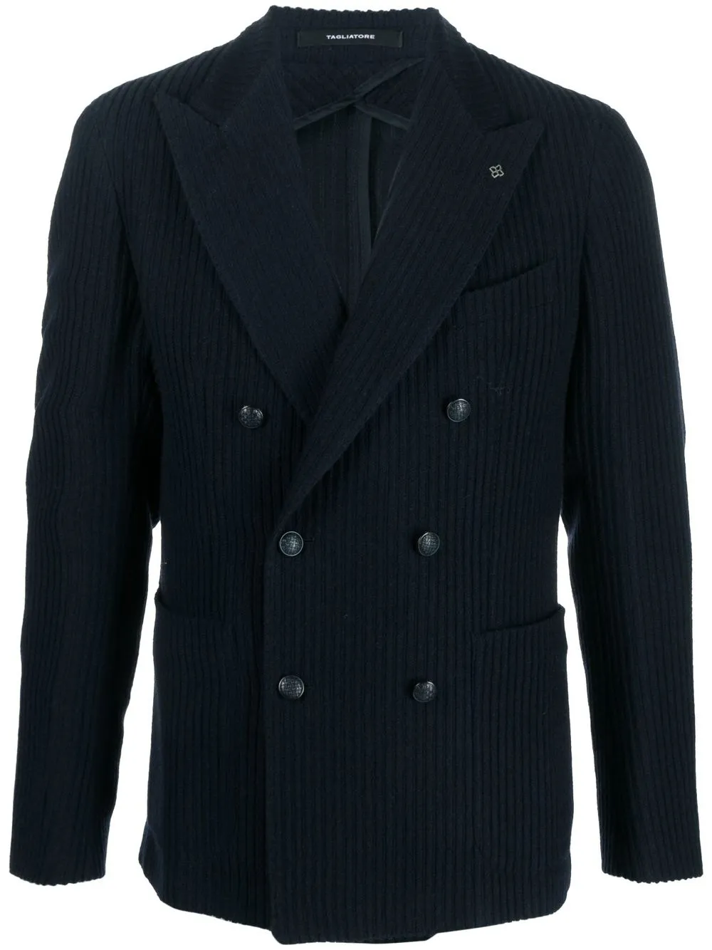 

Tagliatore Ribbed double-breasted blazer - Blue