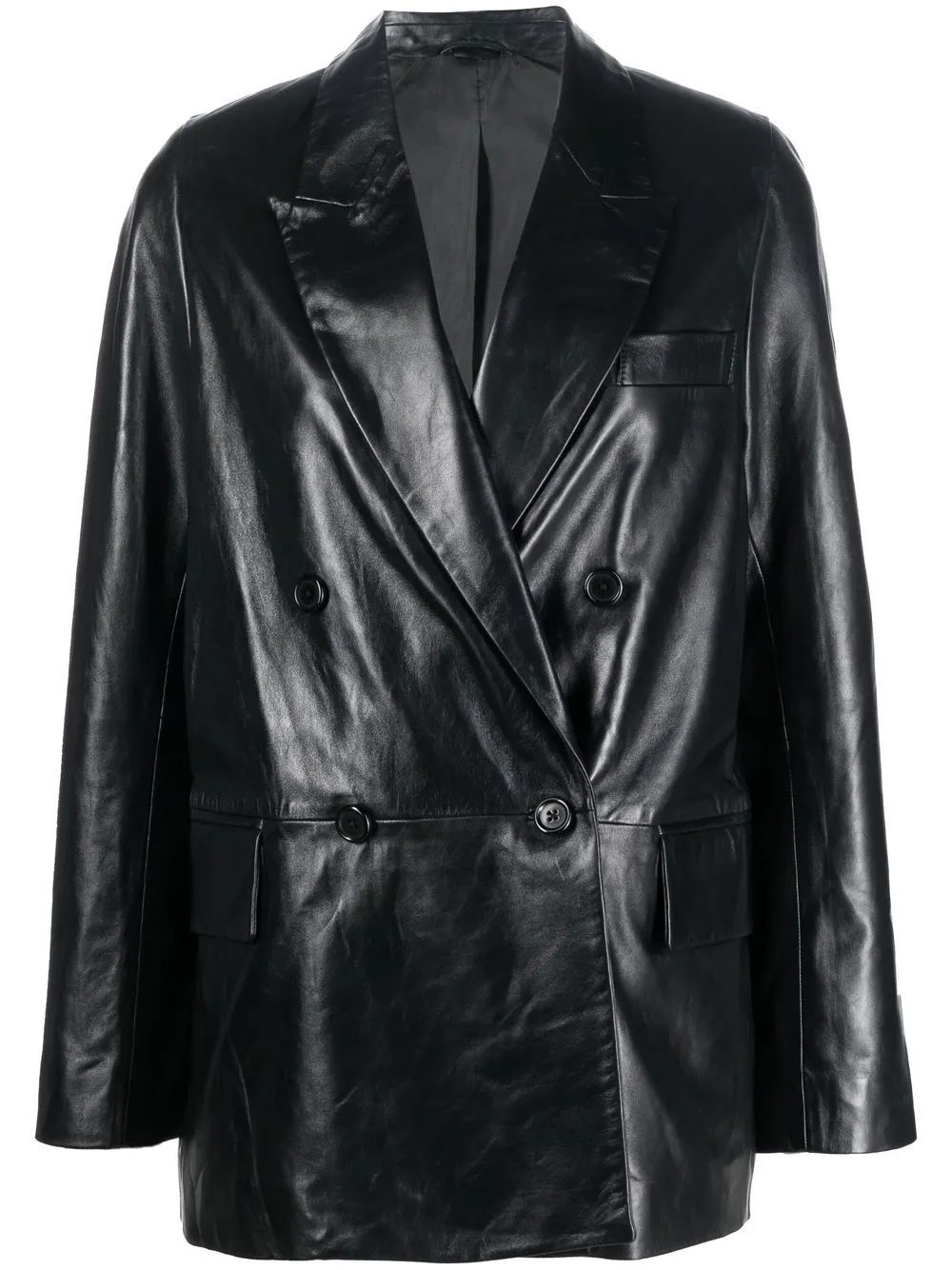 

STAND STUDIO double breasted leather jacket - Black