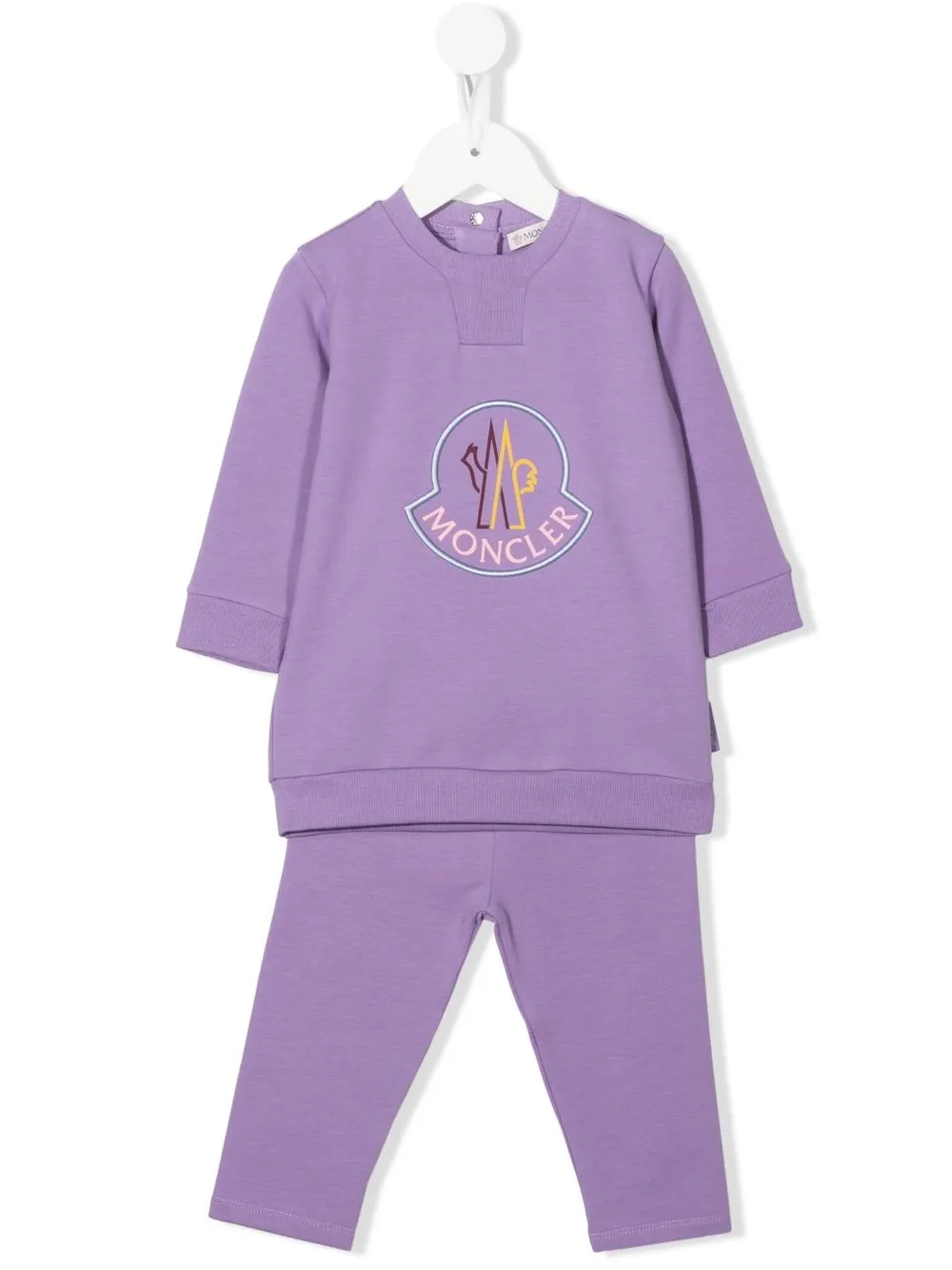 

Moncler Enfant traje deportivo con logo bordado - Morado