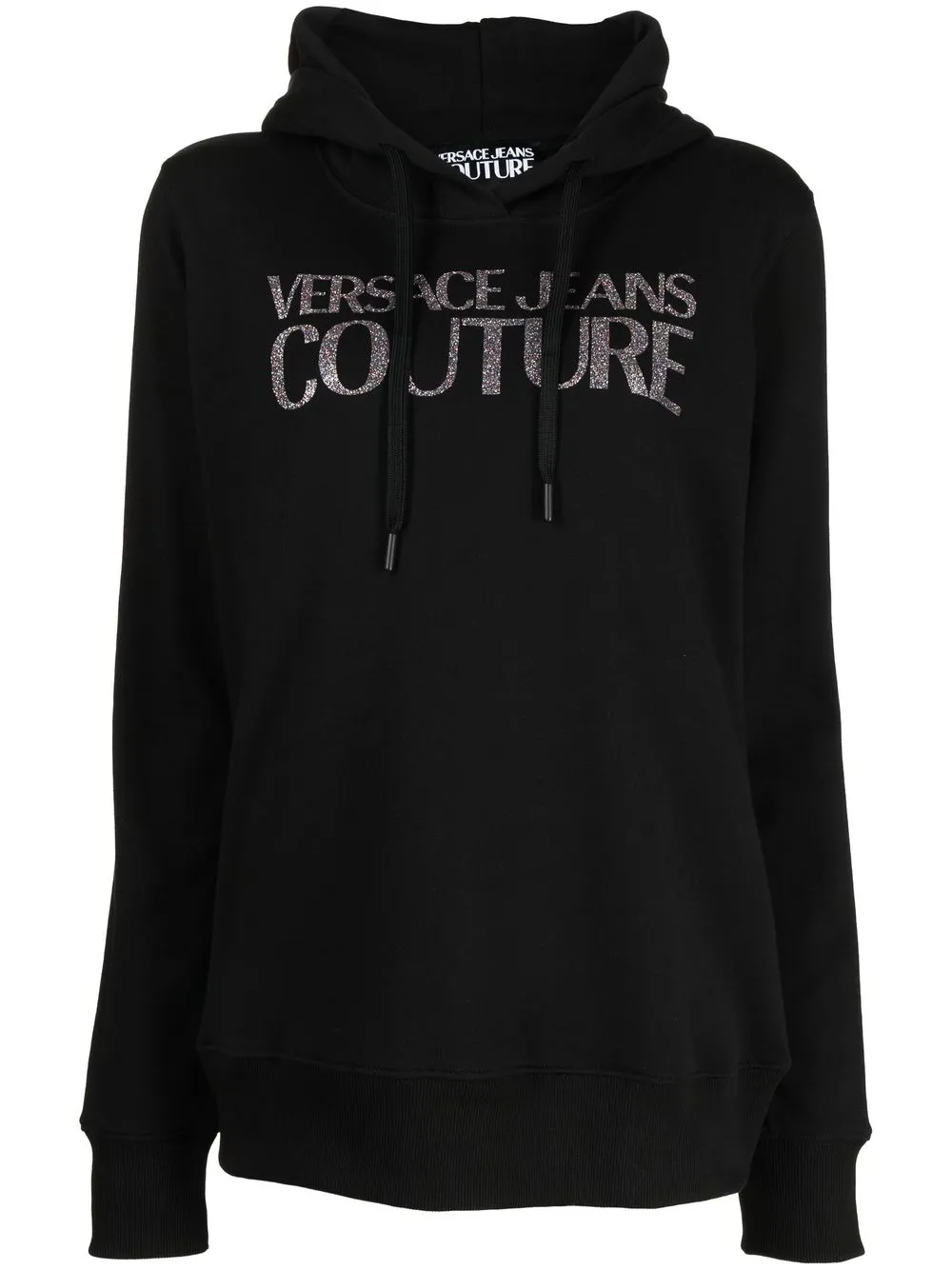 

Versace Jeans Couture hoodie con cordón y glitter - Negro