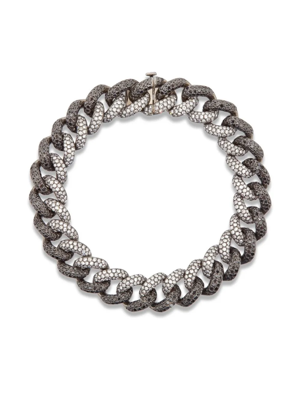 

SHAY 18kt black gold diamond chain-link bracelet - Silver