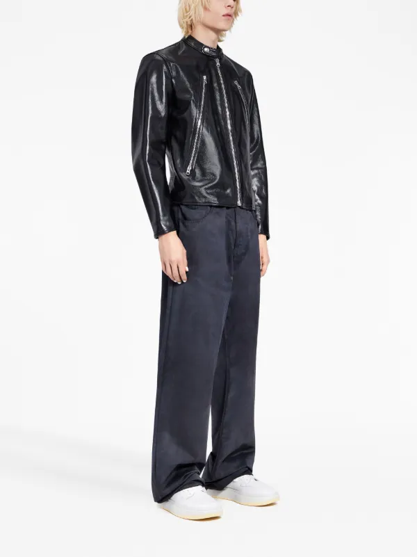 MM6 Maison Margiela Leather Biker Jacket - Farfetch