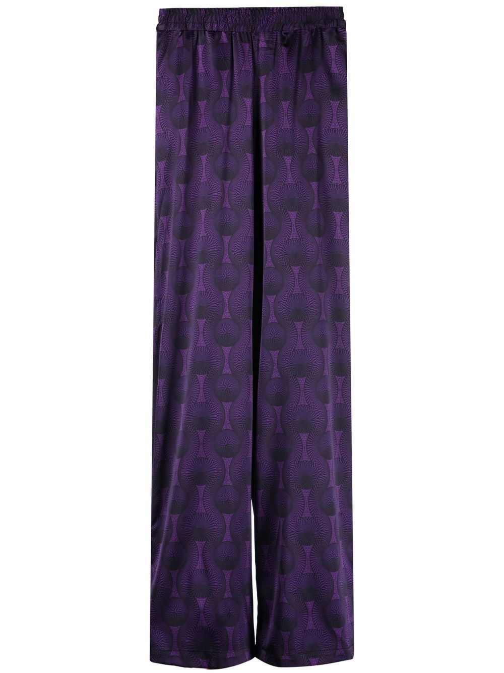 geometric-print silk trousers