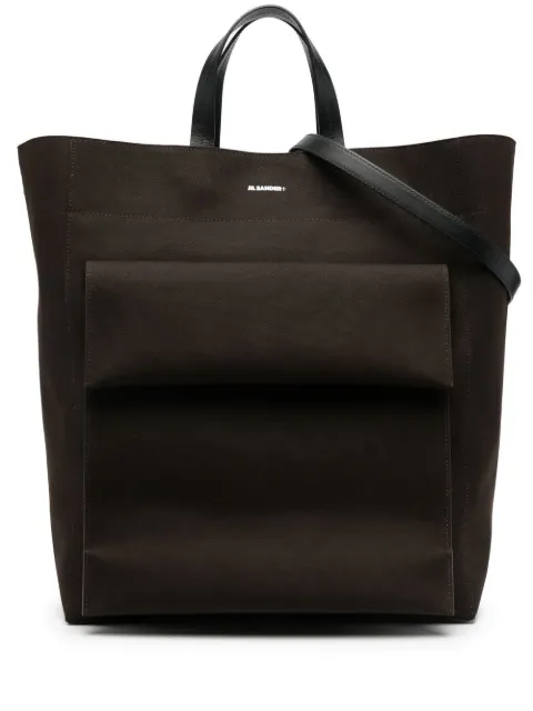 Jil Sander logo-print canvas tote bag