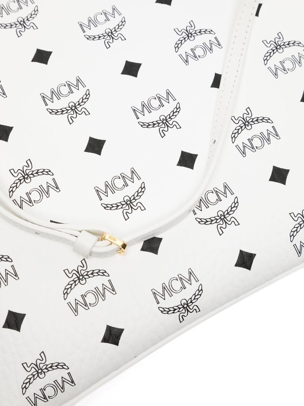 Shop Mcm Medium Pouch-pocket Crossbody Bag In White
