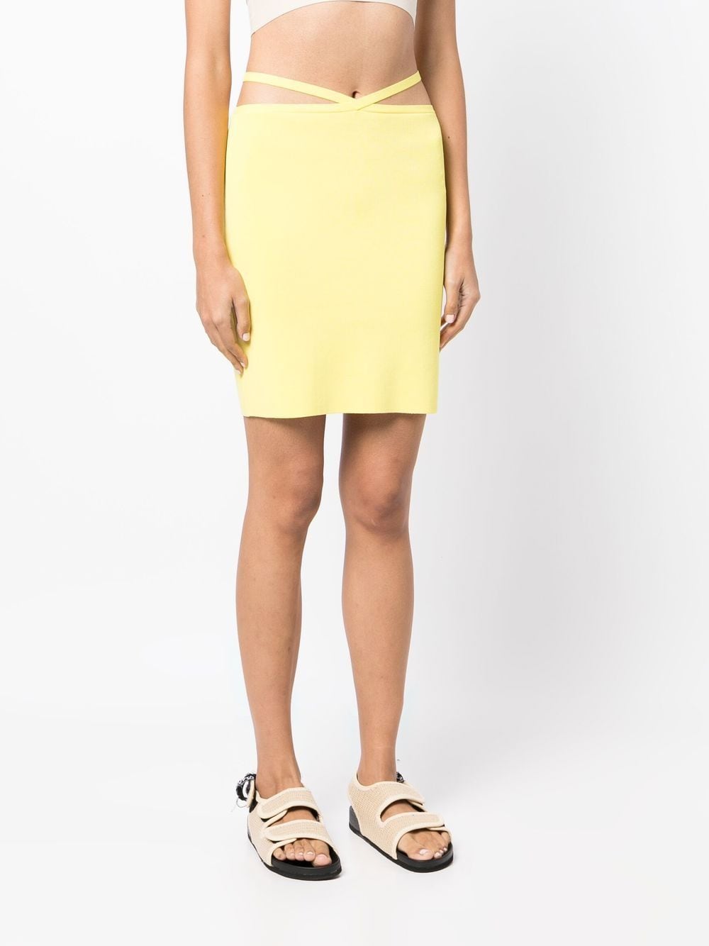 Shop Solid & Striped The Kai Fitted Skirt In Yellow