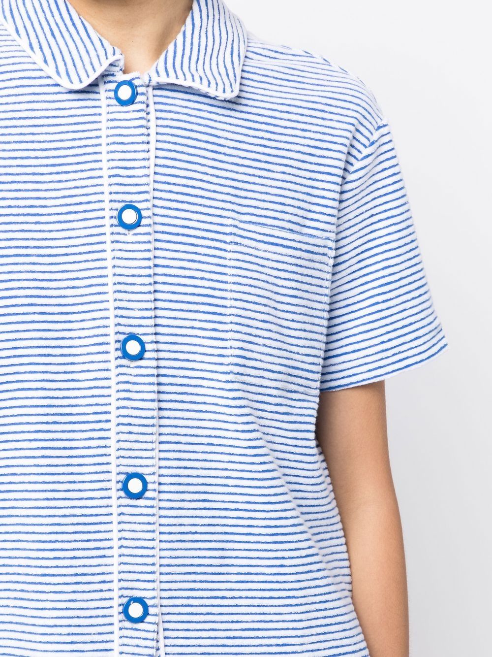 Shop Solid & Striped Poppy Striped Short-sleeve Shirt In Blue