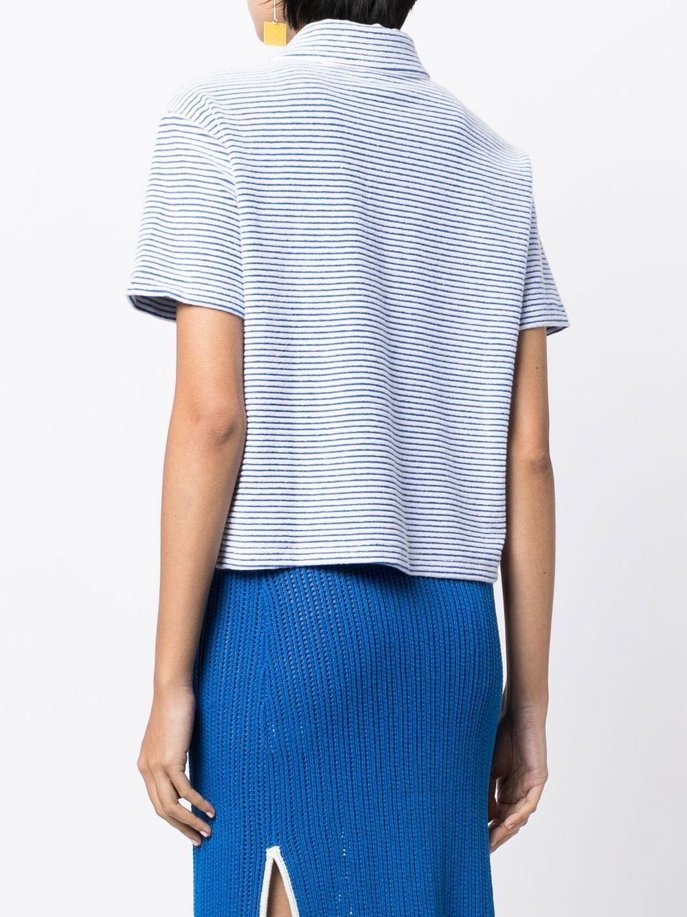 Shop Solid & Striped Poppy Striped Short-sleeve Shirt In Blue