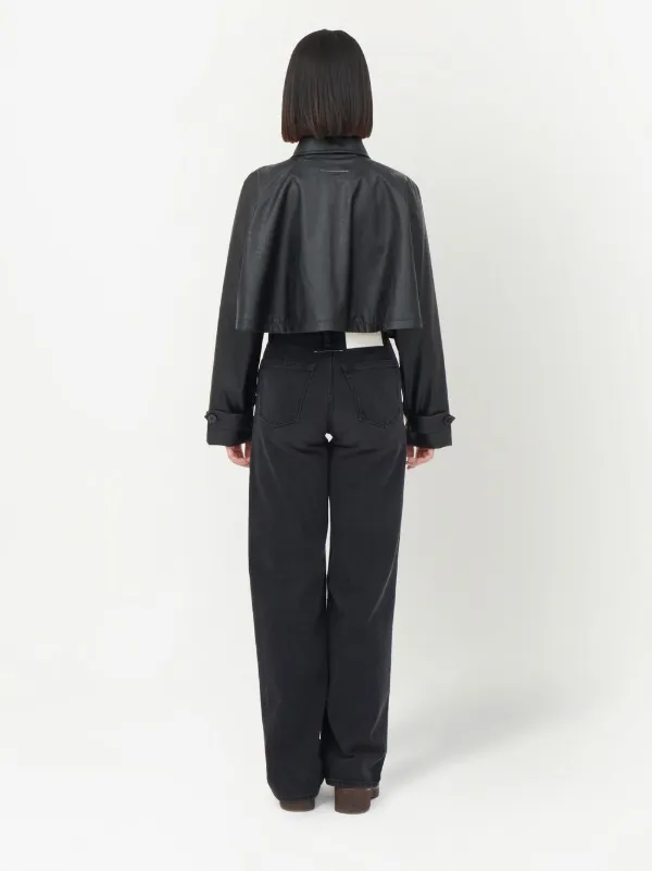 MM6 Maison Margiela クロップド トレンチコート | ブラック | FARFETCH JP