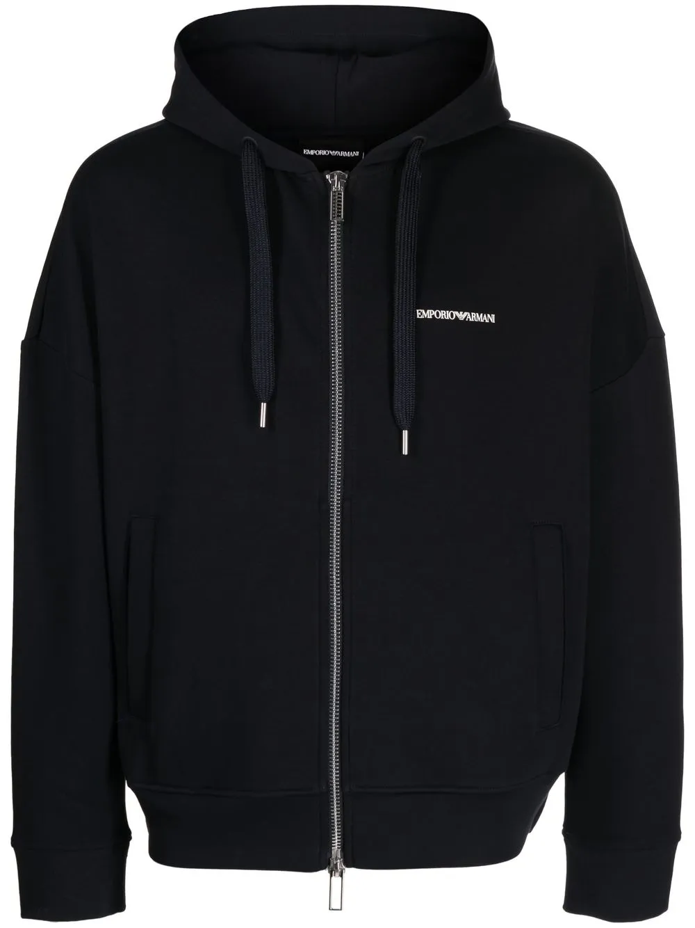 

Emporio Armani chest logo-print hoodie - Black