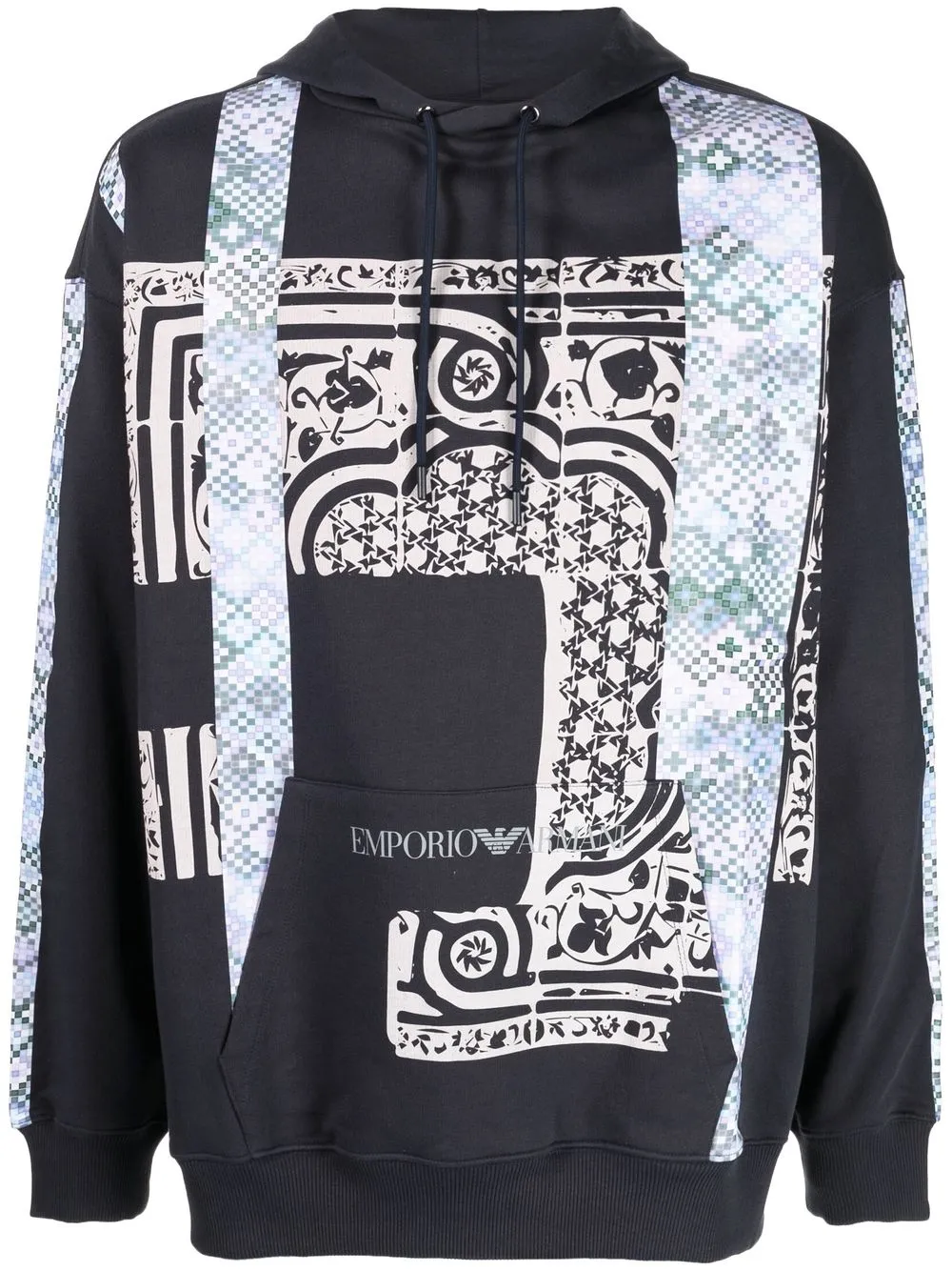 

Emporio Armani hoodie con estampado gráfico - Azul