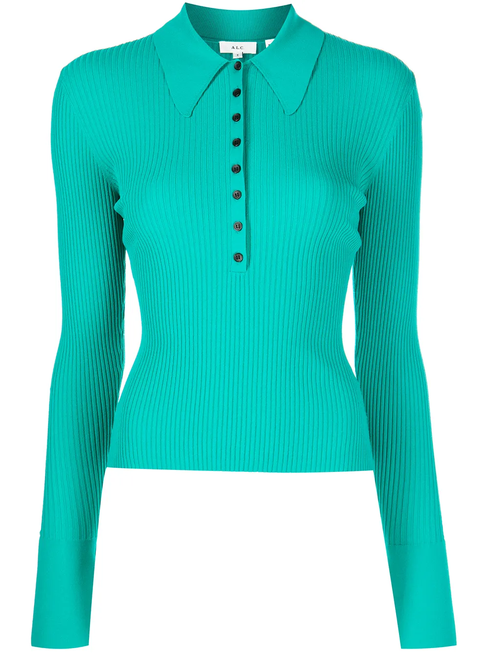 

A.L.C. Eleanor Henley long-sleeve polo top - Green
