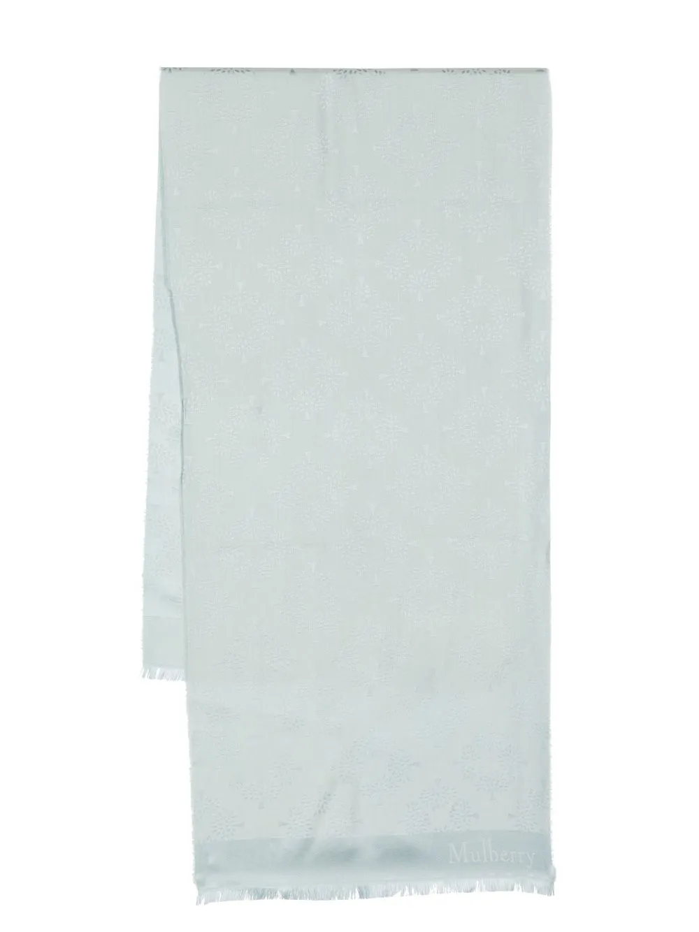 

Mulberry floral-pattern silk scarf - Blue