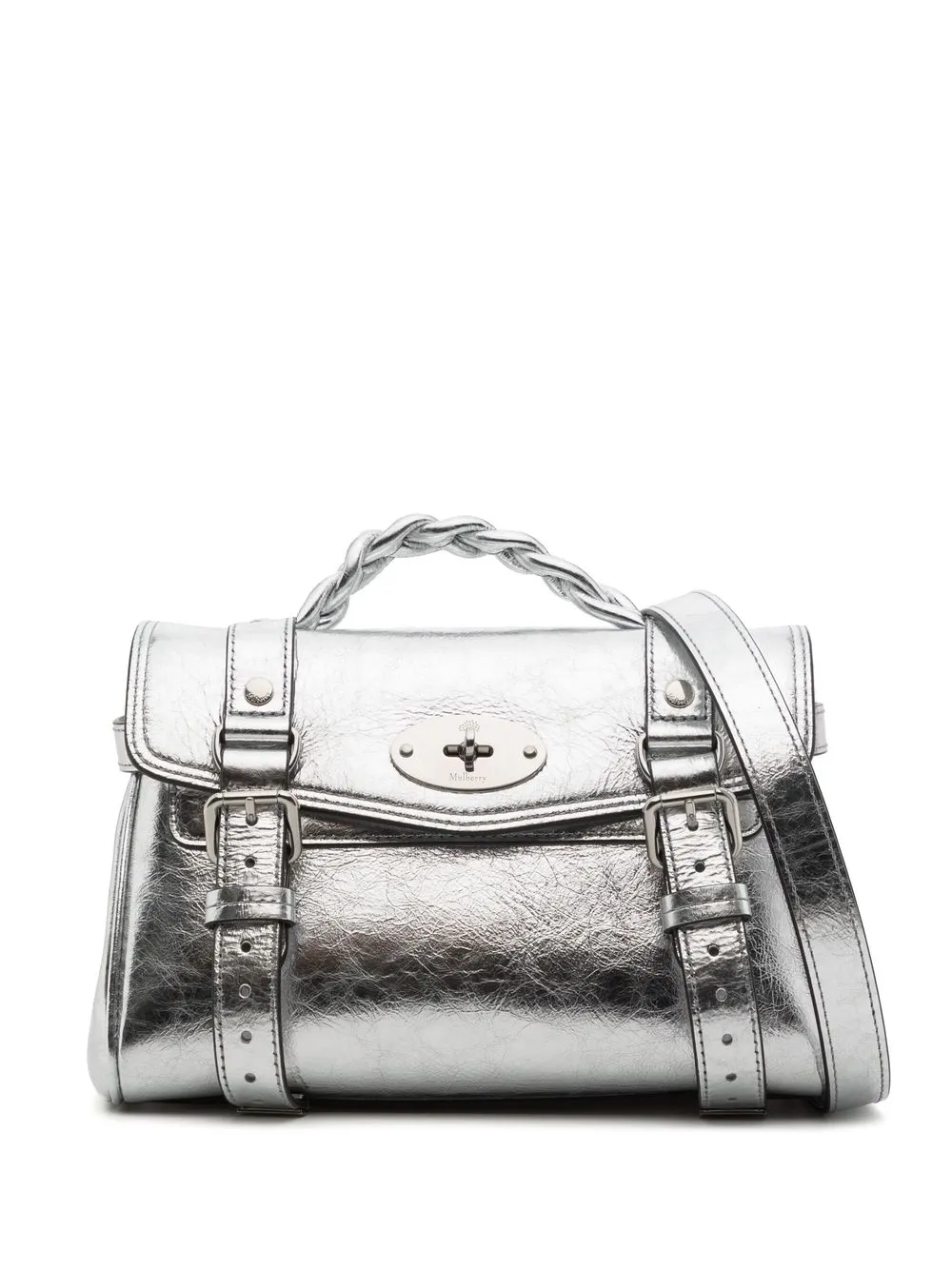 

Mulberry mini Alexa metallic satchel bag - Silver