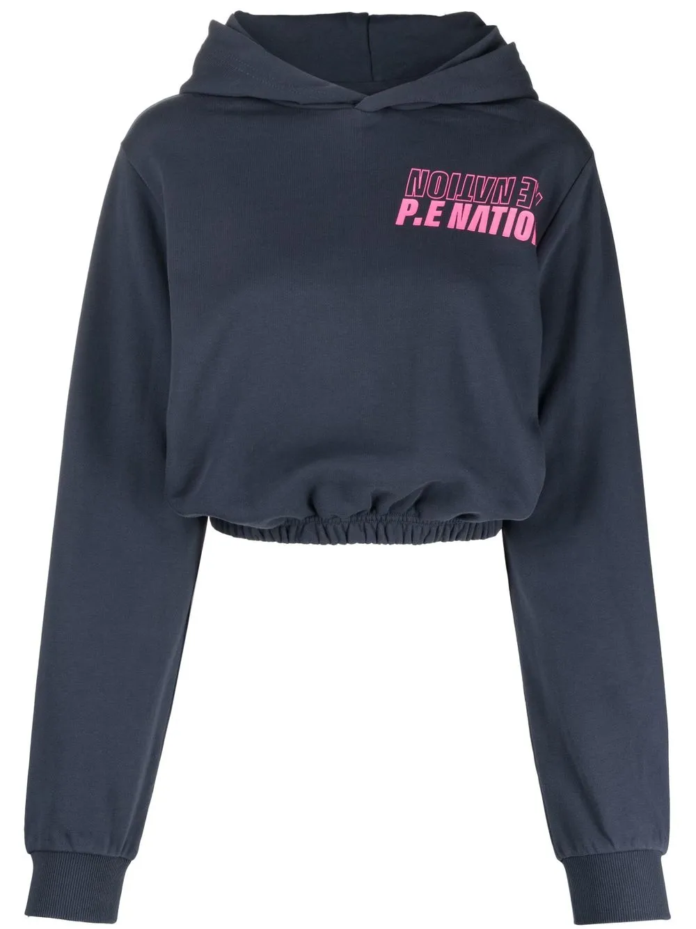

P.E Nation chest logo-print detail hoodie - Blue