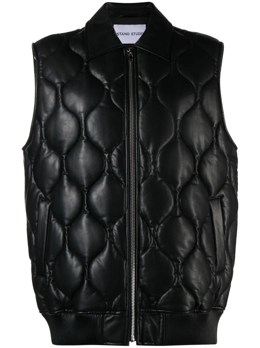 

STAND STUDIO quilted zip-up gilet - Black