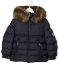 Moncler Enfant padded faux-fur hood jacket - Blue