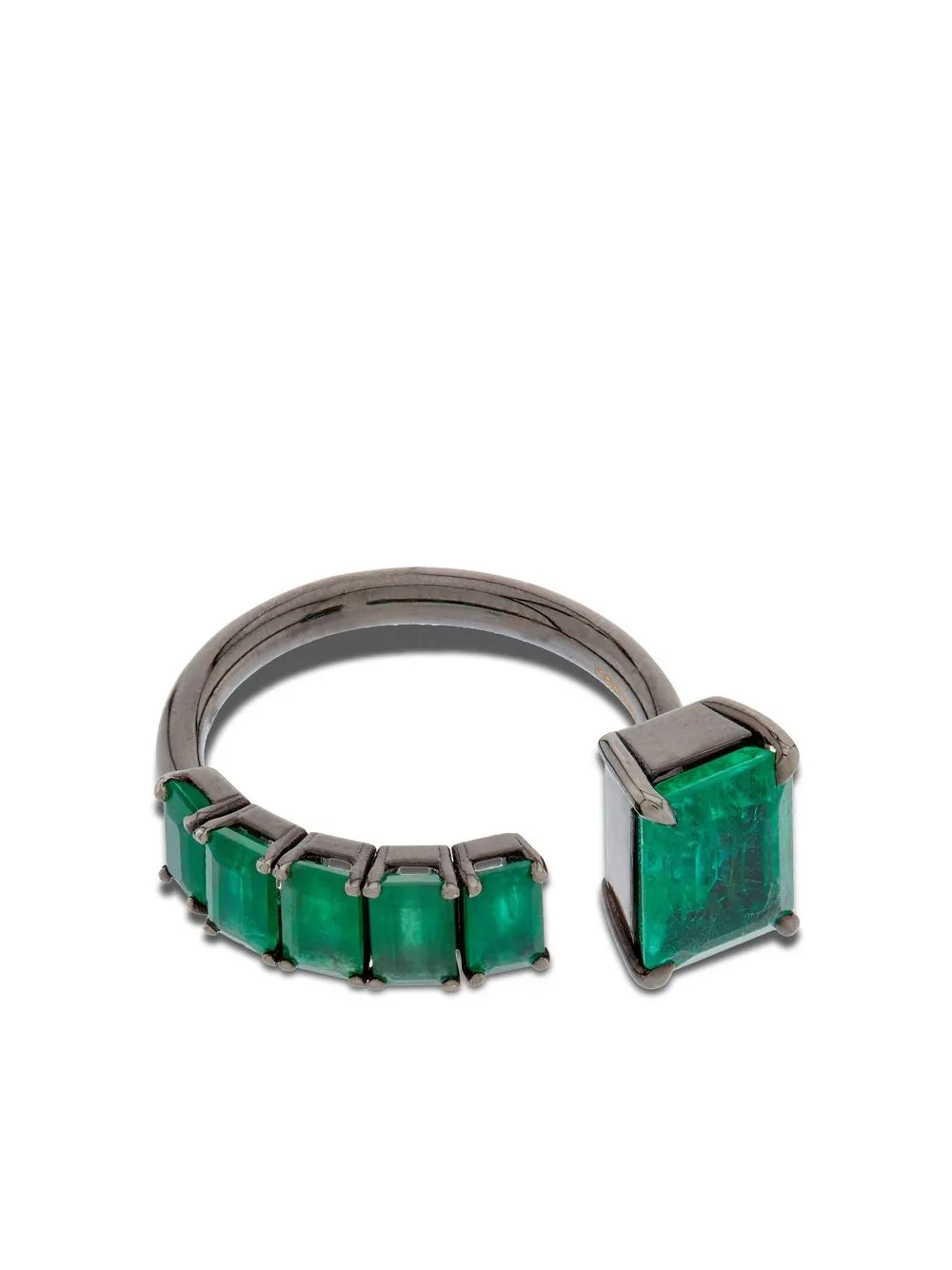 

SHAY 18kt black gold Floating Emerald ring