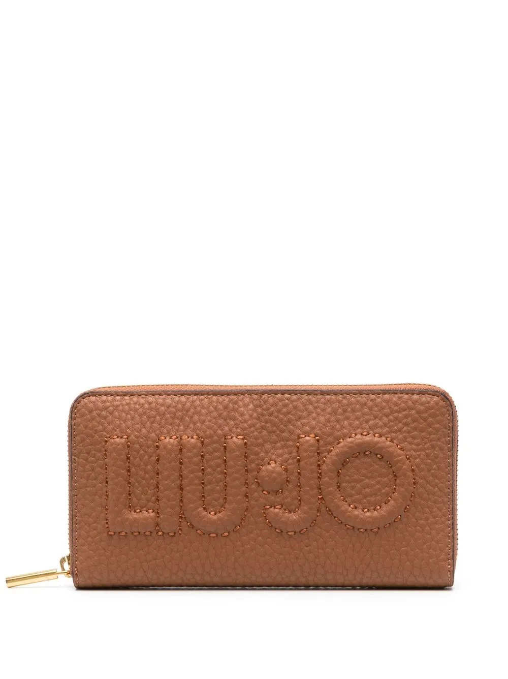 

LIU JO debossed-logo leather purse - Brown