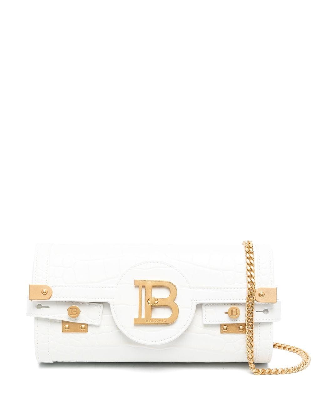 

Balmain bolsa satchel con placa del logo - Blanco