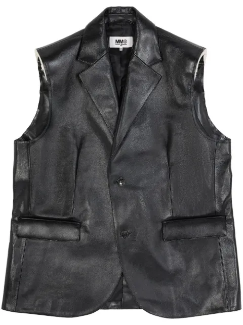 MM6 Maison Margiela sleeveless leather gilet